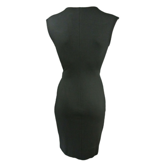 NWT Cache Black and Gold Ruched faux wrap Dress - Picture 7 of 10